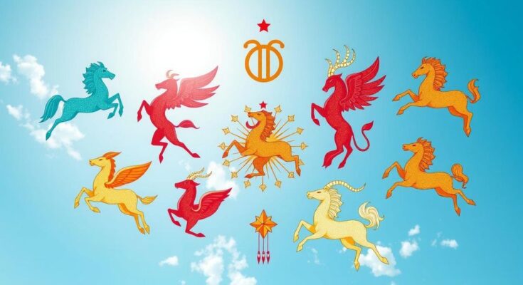 Зодиакальные предсказания для всех знаков. Символы зодиаков на фоне светлого неба.