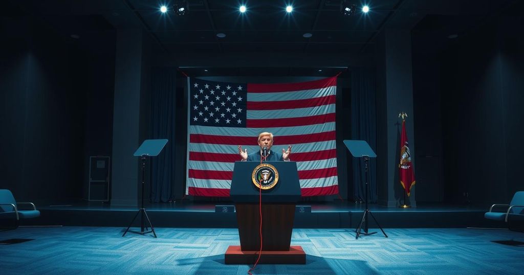 Конференция Трампа, обсуждающая политическую поддержку экстремистских групп в США.