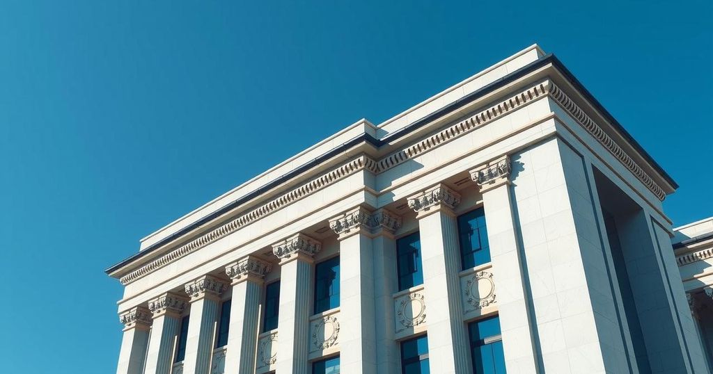 Современное здание правительства на фоне синего неба, символизирующее изменения в федеральной службе.