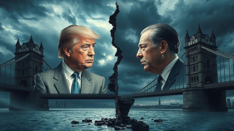 Конфликт между Трампом и Маском: символизирующие фигуры, разрушенные мости в фоне